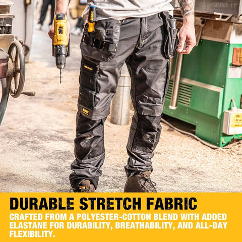 DEWALT Barstow Men's Pro-Stretch, Water Resistant, Slim Fit, Holster Pocket, Utility Work Pants