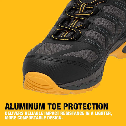 DEWALT Boron Men's Lightweight Aluminum Toe Safety Work Shoes – Slip Resistant, Breathable Mesh, ASTM Certified, Comfortable for Construction & Warehouse