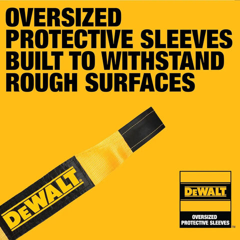DEWALT DXBC15000050 Black/Yellow 6” x 50’ Tow and Recovery Strap with Looped Ends - 4-Ply / 50,000 LBS Safe Working Load / 150,000 LBS Break Strength