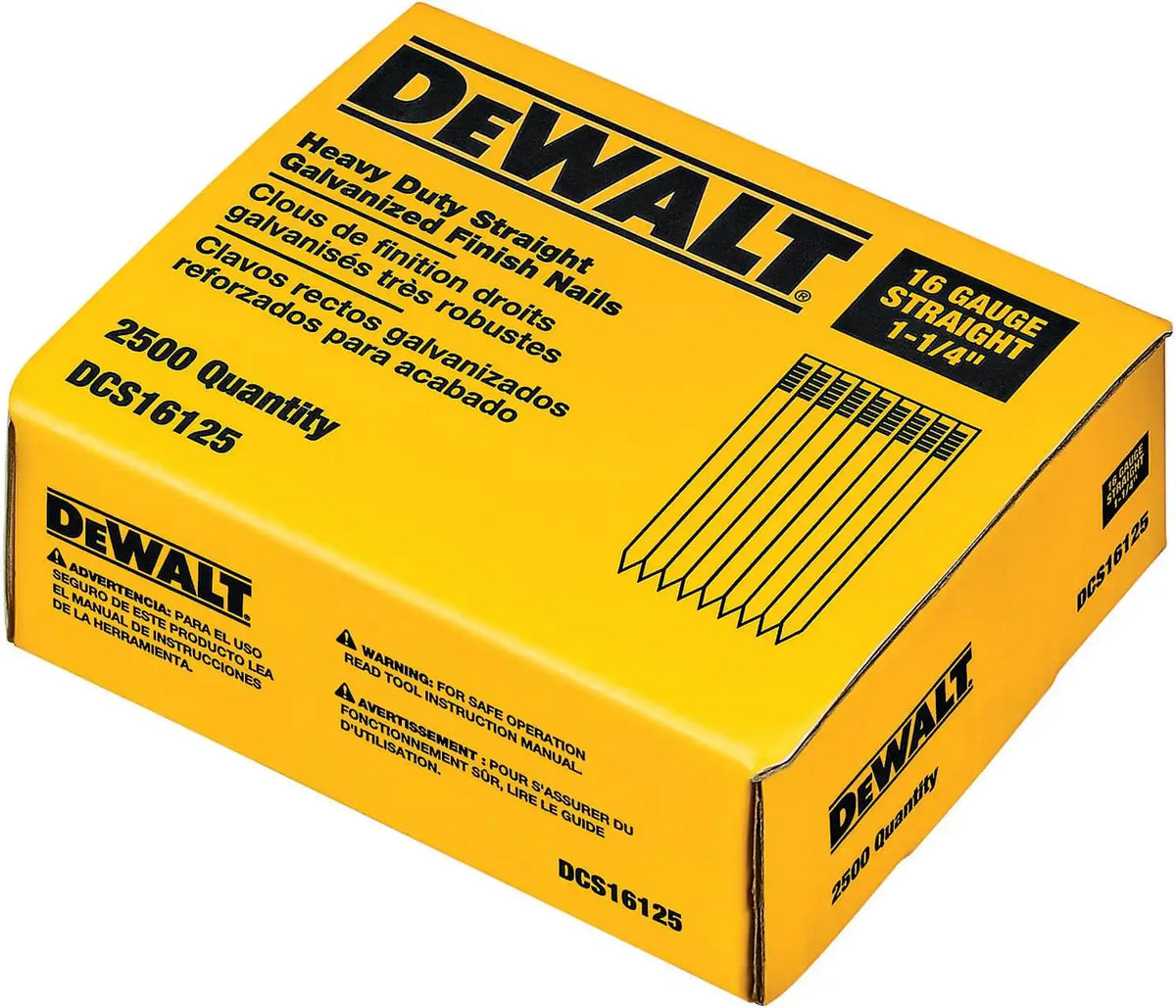 DEWALT Finish Nails, 1-1/4-Inch, 16GA, 2000-Pack (DCS16125)