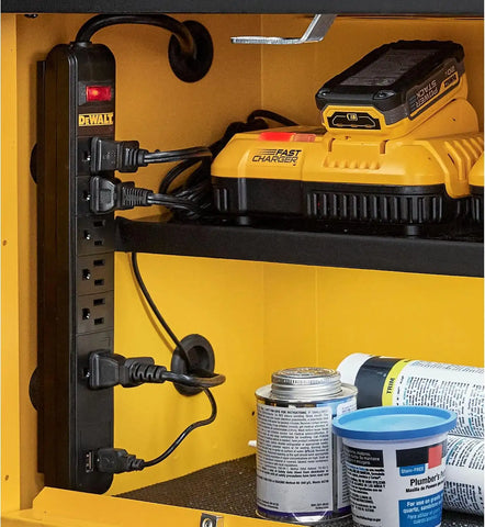 DEWALT Magnetic Power Strip with 6 Power Outlets, DEWALT Workshop Storage System Compatible (DWST82693)