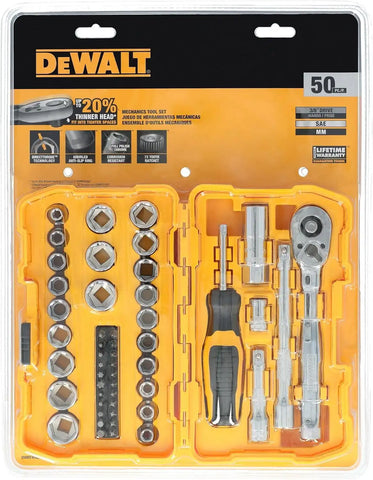 DEWALT Mechanics Tool Set, 3/8" Drive, 50 Piece (DWMT45423)