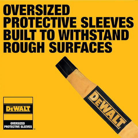 DEWALT DXBC200000 Black/Yellow 8” x 30’ Tow and Recovery Strap with Looped Ends - 2-Ply / 66,666 LBS Safe Working Load / 200,000 LBS Break Strength