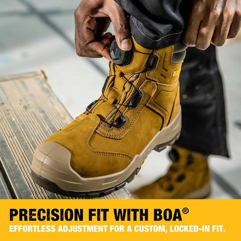 DEWALT Richardson Men's BOA Fit System, Nubuck Leather, Water Resistant, Wide Fit, Steel Toe, Safety Work Boot