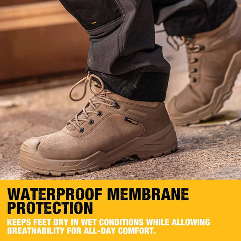 DEWALT Hayes Men's Waterproof, Leather, Steel Toe, Safety Work Boot