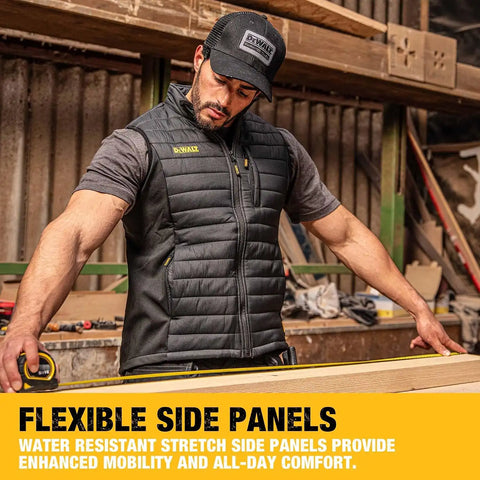 DEWALT Men's Hybrid, Polyester with Stretch, Insulated, Regular Fit Work Vest
