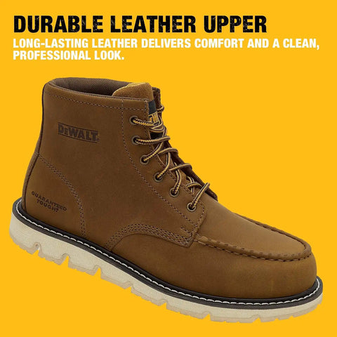 DEWALT Forge Moc Toe, FLEX Outsole, Leather, Steel Toe, Safety Work Boots For Men