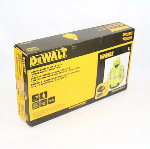 DEWALT DCHJ070C1-L 20V/12V MAX High-Vis Heated Jacket Kit, High-Vis, Large