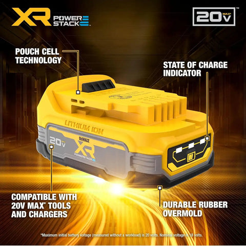 DEWALT 20V MAX Battery, 4 Pack, Includes 2 x 3.5 Ah XR Batteries and 2 x 1.7 Ah XR POWERSTACK Compact Batteries, Cordless Tool Battery Packs (DCBP334-4)