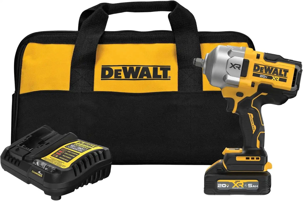 DEWALT 20V MAX XR 1/2 Inch Cordless Impact Wrench Kit with Hog Ring Anvil, Battery and Charger Included (DCF961GP1)