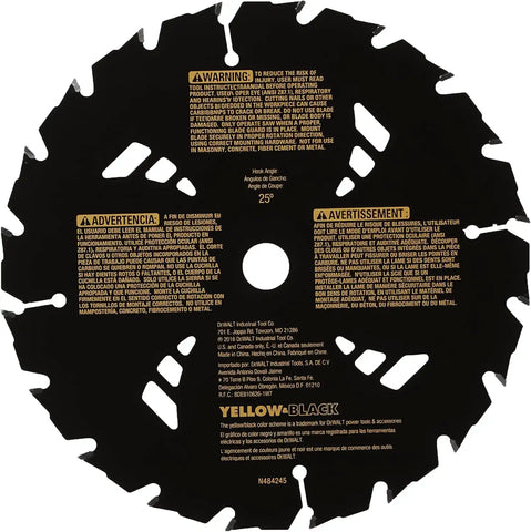 DEWALT 7-1/4" Circular Saw Blade for Pressure Treated and Wet Lumber, ATB, Thin Kerf, 5/8" and Arbor, 20-Tooth (DW3174) , Black