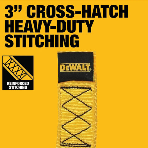 DEWALT DXBC80002 Black/Yellow 1.7" x 18" Deluxe Soft Loops - Heavy-Duty Cargo Bracing (11,000 lb Break Strength), 4 Pack
