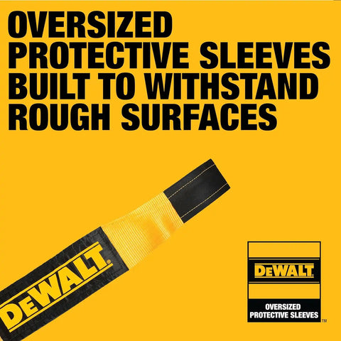 DEWALT DXBC7500050 Black/Yellow 6”x 50’ Tow and Recovery Strap with Looped Ends - 2-Ply / 25,000 LBS Safe Working Load / 75,000 LBS Break Strength