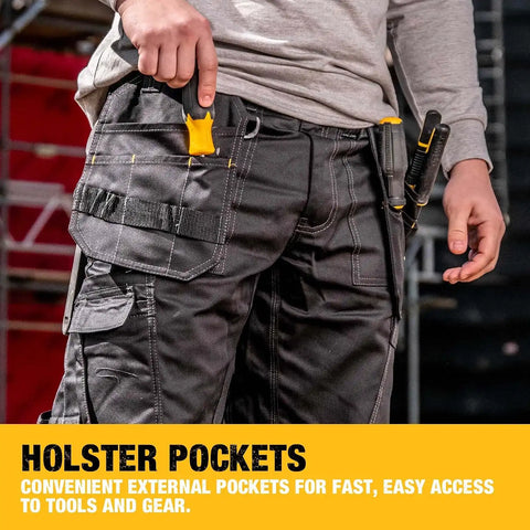DEWALT Protradesman Men's Loose Fit, Holster Pocket, Cottonpoly Stretch Work Pants