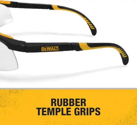Dewalt Dual Comfort Silver Mirror High Performance Protective Safety Glasses Dpg55 Unisex Adult Adjustable Rubber Rimless