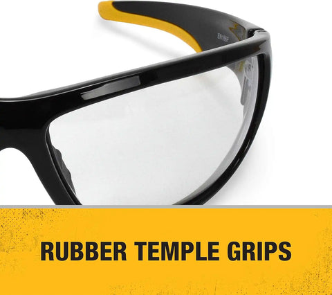 Dewalt Dominator Safety Glasses Dpg94 Unisex Adult Non Slip Polarized Mirrored Rubber Full Rim