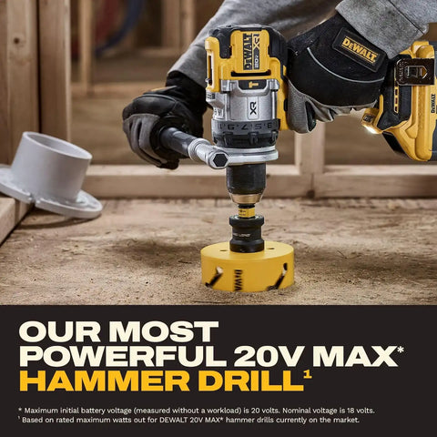 DEWALT 20V MAX XR 1/2 Inch Brushless Cordless Hammer Drill Kit with 8AH Battery and Charger, 3 Speed (DCD1007WW1)