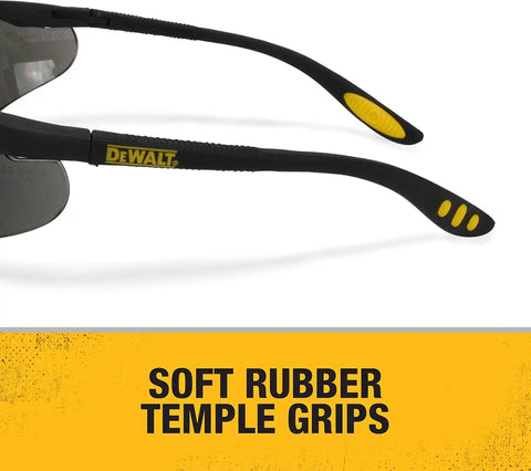 Dewalt DPG58-2C Reinforcer Smoke Lens High Performance Protective Safety Glasses with Rubber Temples