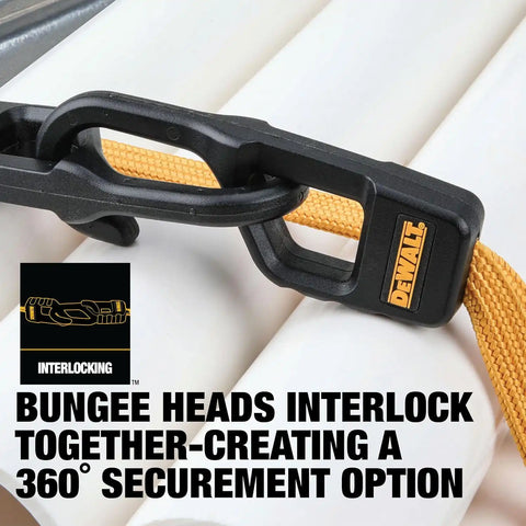 DEWALT DXBC301436 Black/Yellow 36” Premium Flat Bungee Straps, 4 Pack