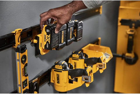 DEWALT Battery Organizer, for Battery Charger, Rail Mount, DEWALT Workshop Storage System Compatible (DWST82821)