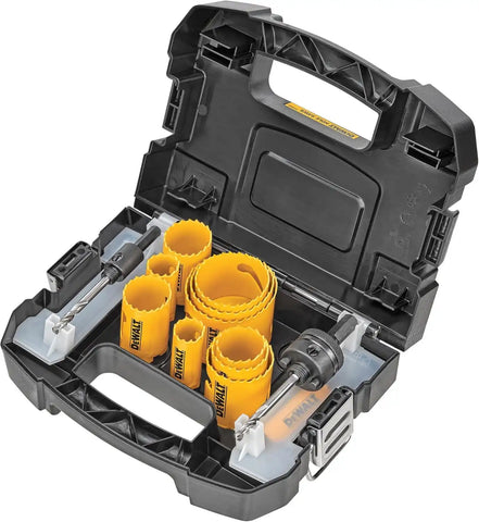 DEWALT Hole Saw Kit, 14-Piece, Includes 2 Quick Change Mandrels and Pilot Point Bits (D180005)
