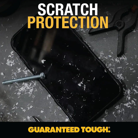 DEWALT Heavy Duty Glass Screen Protector for iPhone 15 Pro, 2 Pack Tempered Glass Screen Protector, Case Friendly, Perfect Install Tool Included, Long-Lasting Protection