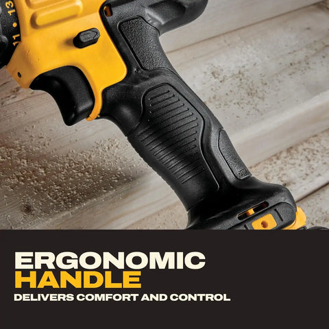 DEWALT 20V Max Cordless Drill Driver Set, 2 Speed, High Performance Motor, Includes 2 XR 1.3Ah Li-Ion Batteries, Charger and Contractor Bag (DCD771C2)