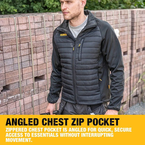 DEWALT Men's Hybrid, Lightweight, Water Resistant, Insulated Work Jacket