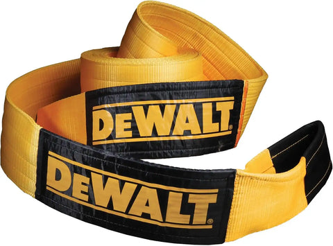 DEWALT DXBC7500050 Black/Yellow 6”x 50’ Tow and Recovery Strap with Looped Ends - 2-Ply / 25,000 LBS Safe Working Load / 75,000 LBS Break Strength