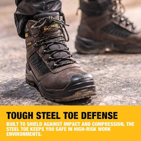 DEWALT Reynolds Men's Waterproof, Leather, Steel Toe, Safety Work Boot
