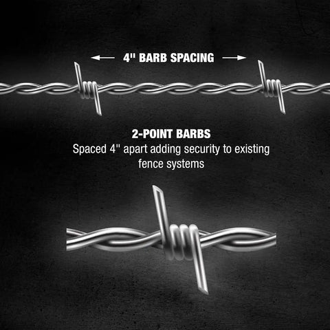 DeWALT – 2‑Point Barbed Wire Fence – 1320 Feet – 12.5 Gauge Galvanized Steel – for Livestock Containment | Ranch Fencing | Property Security