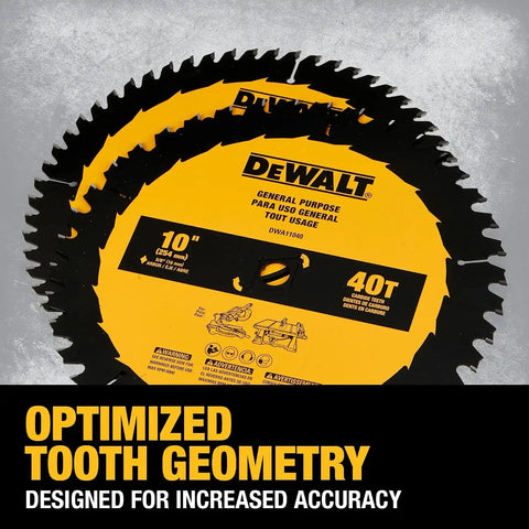 DEWALT 10 in. 40T / 60T General Purpose Combo Pack (DWA110CMB)