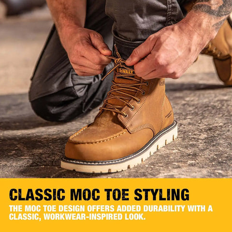 DEWALT Forge Moc Toe, FLEX Outsole, Leather, Steel Toe, Safety Work Boots For Men