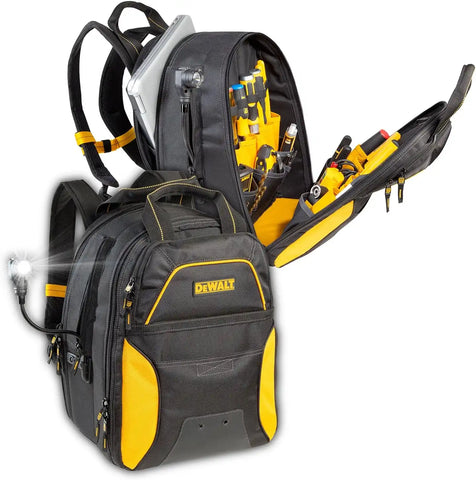 DEWALT DGCL33 33-Pocket Lighted USB Charging Tool Backpack , Yellow