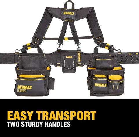 DEWALT Professional Tool Belt Organizer With Suspenders and 25 Pockets, Heavy Duty Construction (DWST540602)