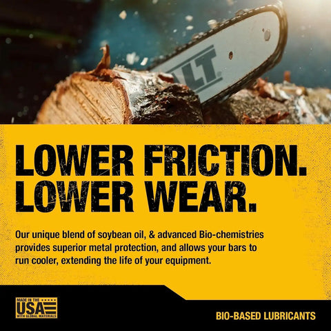 DEWALT – Biodegradable Bar & Chain Oil – Green, Eco-Friendly, Non-Toxic Professional Bar & Chainsaw Lubricant – Ultraclean All-Season Oil for Gas, Electric Saw, and Pole Saw, 32 oz