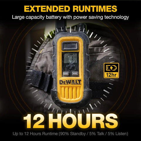 DEWALT DXFRS300 FRS Walkie Talkies, Long Range 2 Way Radio, 1W, IP67 Waterproof, Rechargeable, 2 Pack, DXFRS300