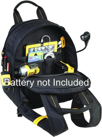 DEWALT DGCL33 33-Pocket Lighted USB Charging Tool Backpack , Yellow
