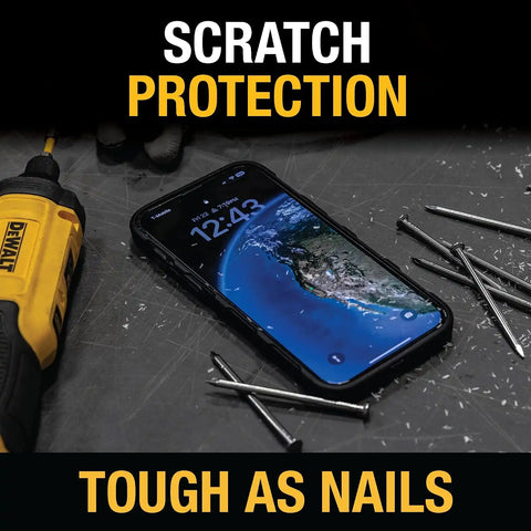 DEWALT Heavy Duty Glass Screen Protector for iPhone 13/13 Pro/14, 2 Pack Tempered Glass Screen Protector, Case Friendly, Perfect Install Tool Included, Long-Lasting Protection