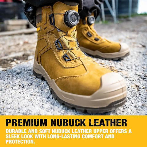 DEWALT Richardson Men's BOA Fit System, Nubuck Leather, Water Resistant, Wide Fit, Steel Toe, Safety Work Boot