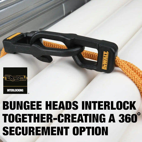DEWALT DXBC300484 Black/Yellow 48” Premium Heavy-Duty Bungee Cords, 4 Pack