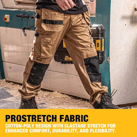DEWALT Protradesman Men's Loose Fit, Holster Pocket, Cottonpoly Stretch Work Pants