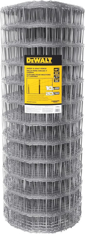 DeWALT – 4 in. x 4 in. Mesh Welded Wire Fence – 48 in. x 100 ft. 12.5‑Gauge Galvanized Steel – for Sheep and Goat Enclosures | Pasture Fencing | Farm and Property Protection