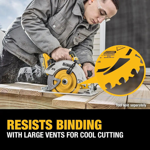 DEWALT 6-1/2 in. 24T Circular Saw Blade, Smooth Cutting, Superior Tracking and Durability (DWA261224)