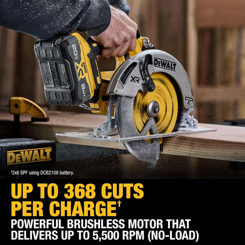 DEWALT 20V MAX XR Brushless Cordless 7-1/4 in. Circular Saw Kit with Battery and Charger (DCS590WW1)