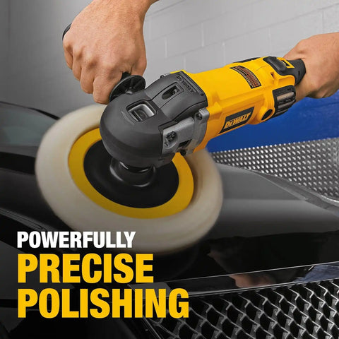 DEWALT Buffer Polisher, 7-in-9-in, 12 amp, Variable Speed Dial 0-3,500 RPM’s, Soft Start Corded Car Buffer (DWP849X)