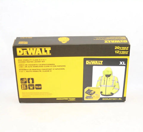 DEWALT DCHJ070C1-XL 20V/12V MAX High-Vis Heated Jacket Kit, High-Vis, X-Large