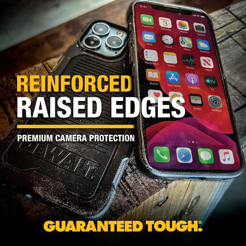 DEWALT Heavy Duty Strong Magnetic for iPhone 15 Pro Case Fits MagSafe, Drop Resistant Impact Protective Back Cover, Shockproof Slim Fit for iPhone 15 Pro Phone Case, Matte Black