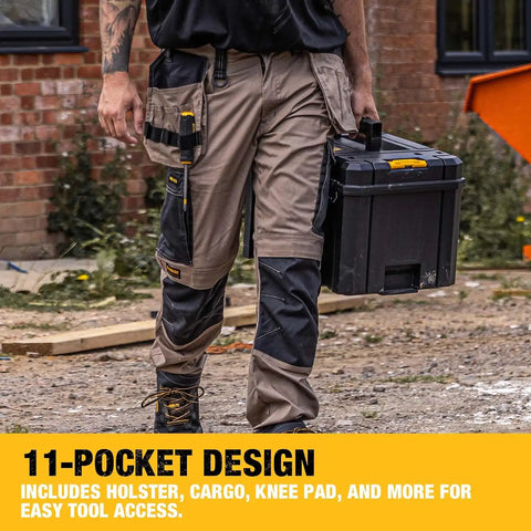 DEWALT Barstow Men's Pro-Stretch, Water Resistant, Slim Fit, Holster Pocket, Utility Work Pants