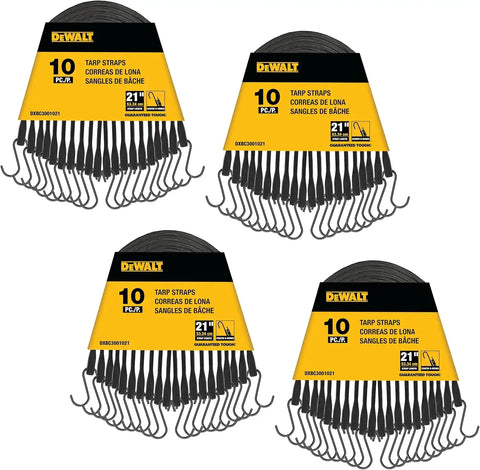 DEWALT DXBC3001021-40 Black 21" Rubber Tarp Straps, 40 Pack